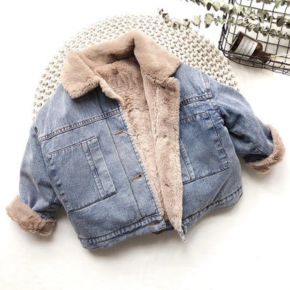 Veste en Jean Enfant Garçon Col en Laine