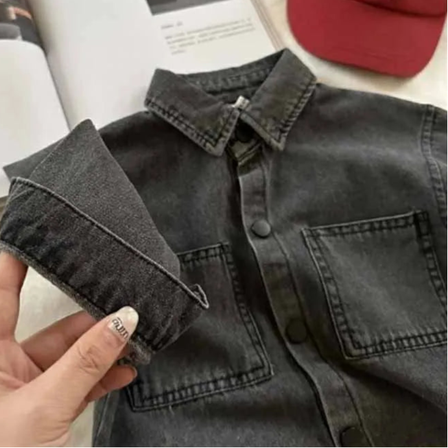 Veste en Jean Noir Garçon