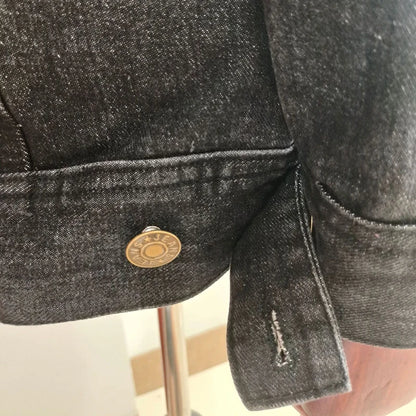 Veste en Jean Noir Délavé Homme