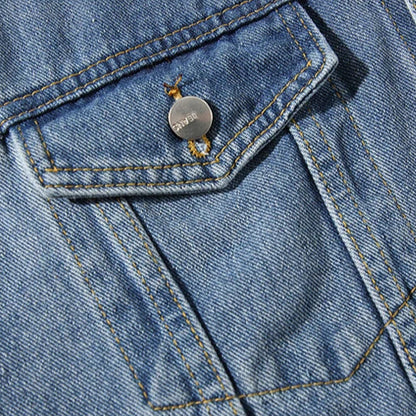 Veste en Jean Sans Manches avec Capuche Homme