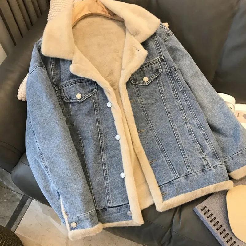 Veste en Jean Mouton Femme