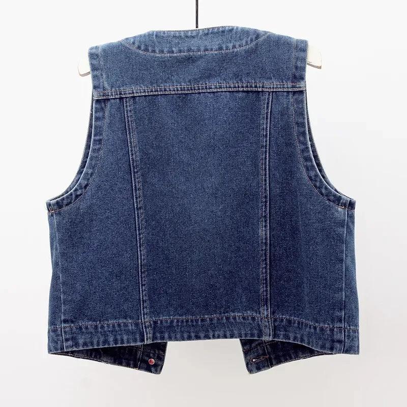 Veste en Jean Courte Sans Manches Femme