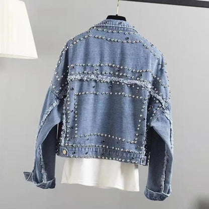 Veste en Jean à Clous Femme