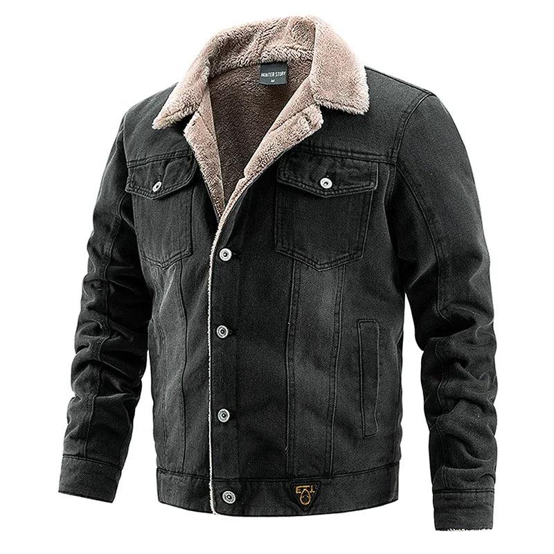 Veste en Jean Col Fourrure Homme