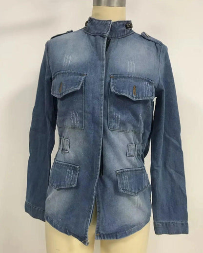 Veste en Jean Femme Bomber