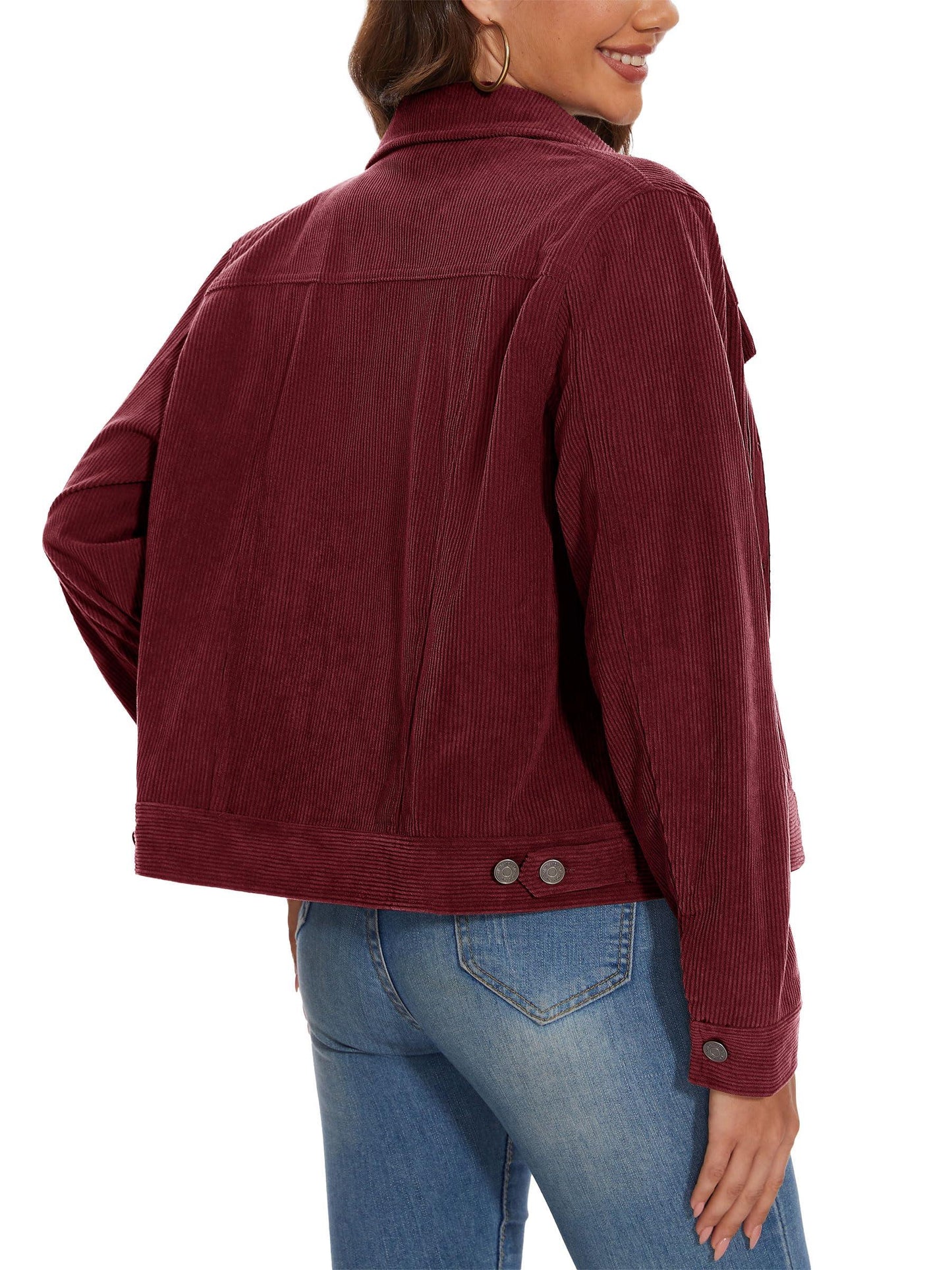 Veste en Jean Bordeaux Femme