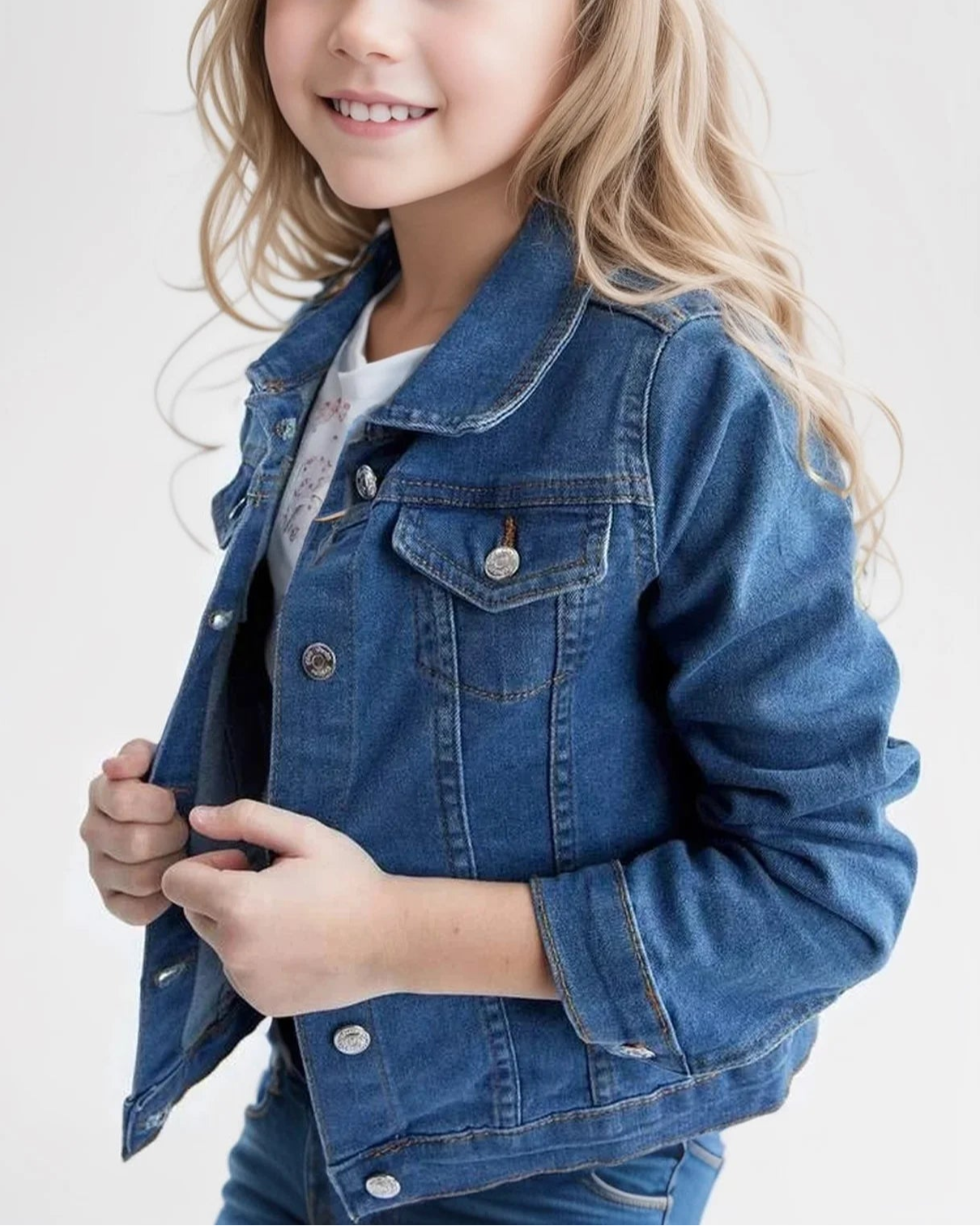 Veste en Jean Bleu Fille