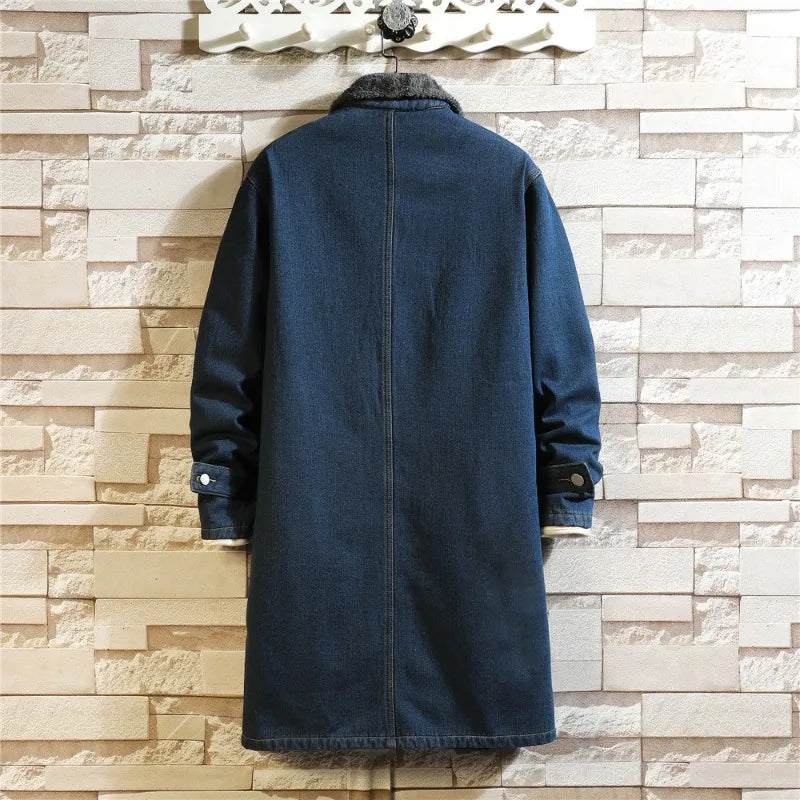 Veste en Jean Longue Fourrée Homme