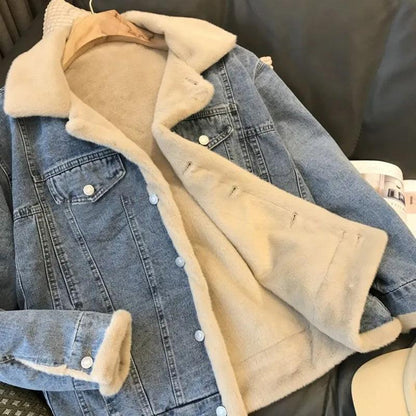 Veste en Jean Mouton Femme