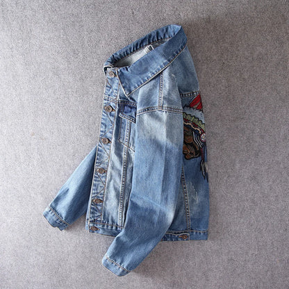 Veste en Jean Homme Brodée Indien