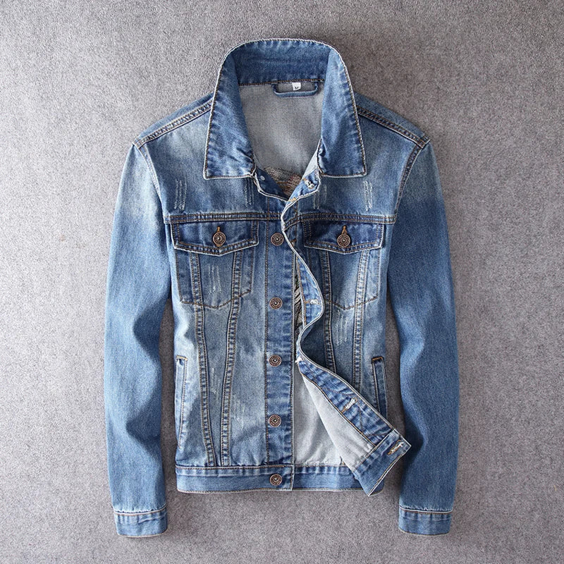 Veste en Jean Homme Brodée Indien