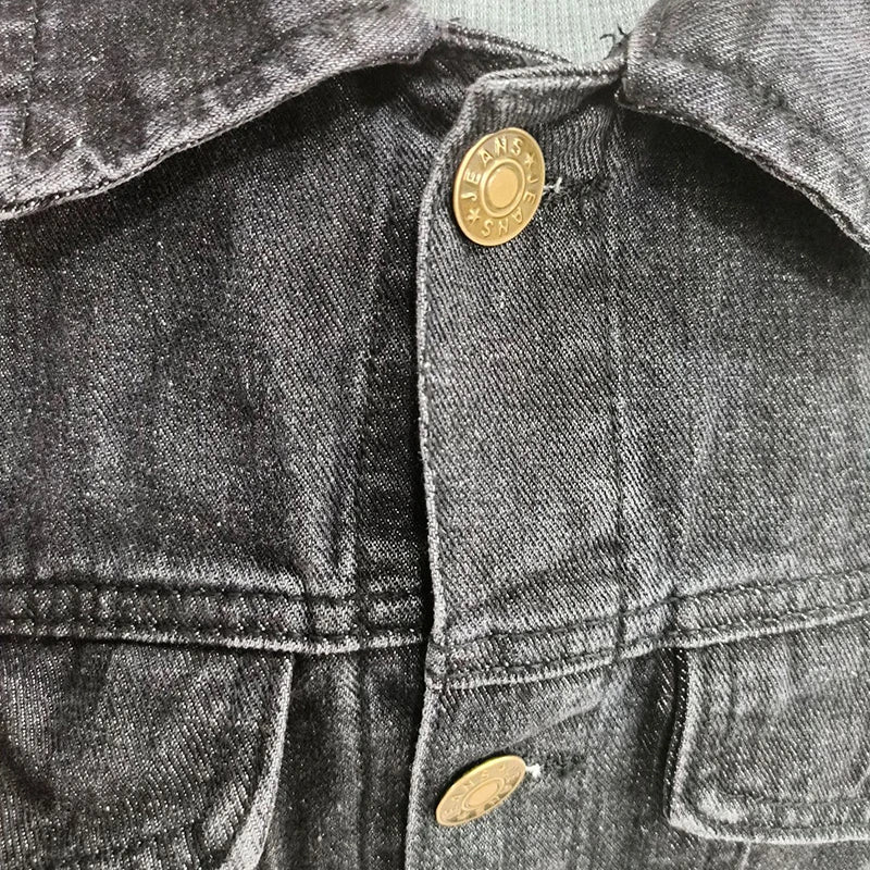 Veste en Jean Noir Délavé Homme