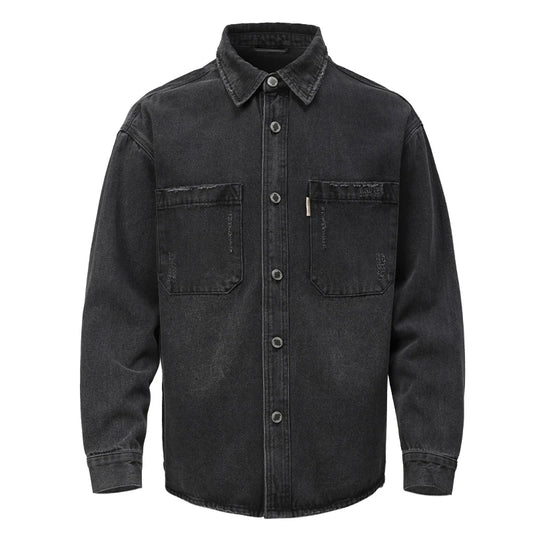 Veste en Jean Noir Oversize Homme