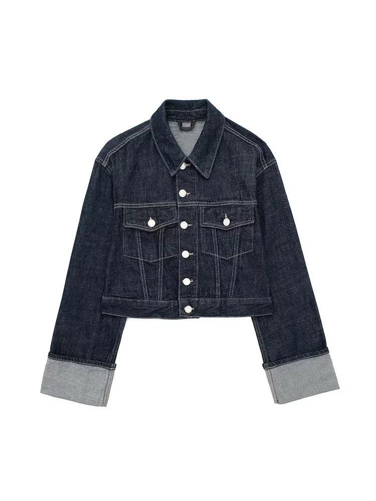 Veste en Jean Femme Oversize Courte