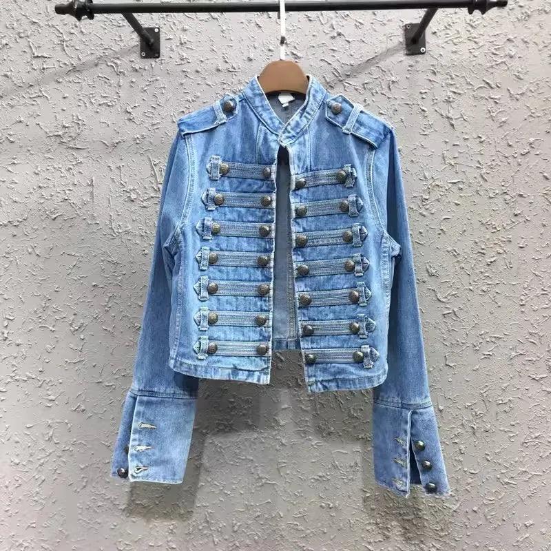 Veste en Jean Col Officier femme