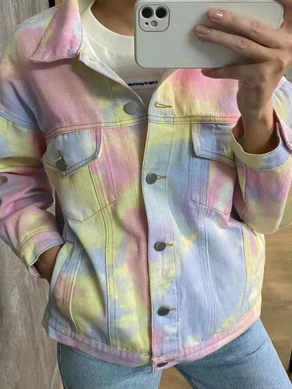 Veste en Jean Tie and Dye Femme