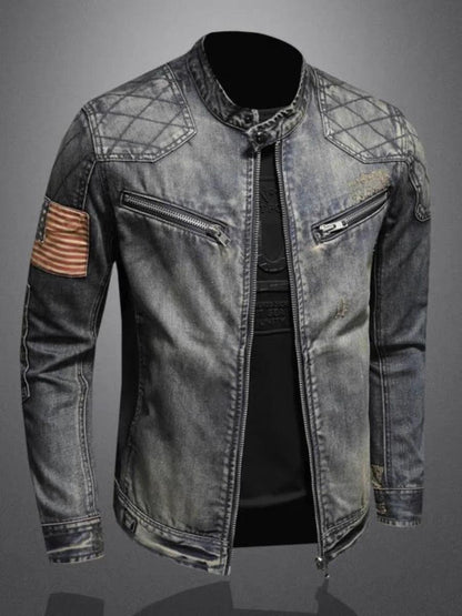 Veste en Jean Biker Homme