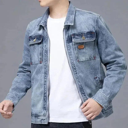 Veste en Jean à Fermeture Éclair Homme