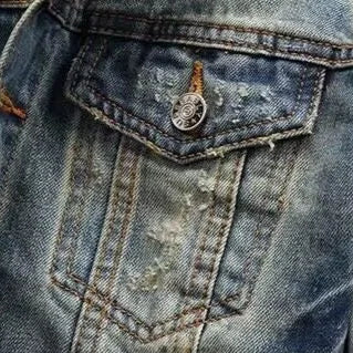 Veste en Jean à Trous Homme