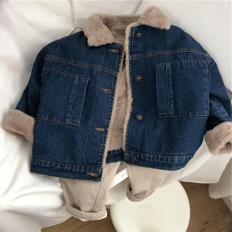 Veste en Jean avec Moumoute Fille