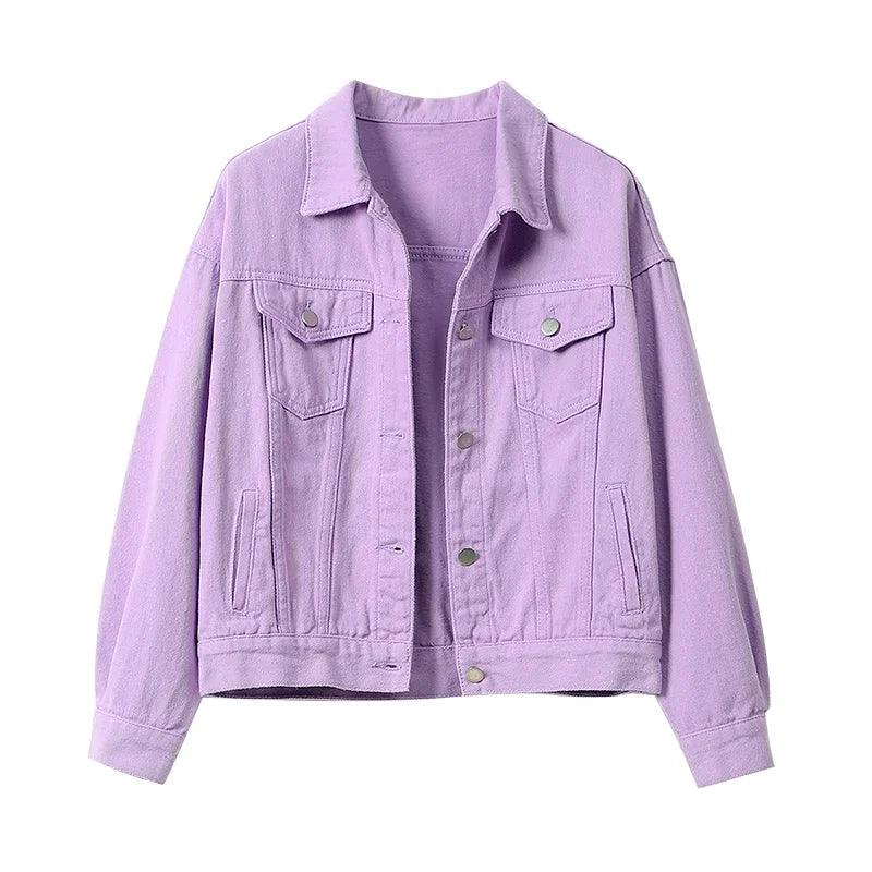 Veste en Jean Lilas Femme