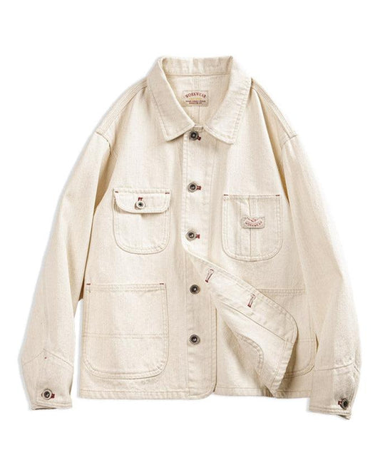 Veste en Jean Blanc Cassé Femme