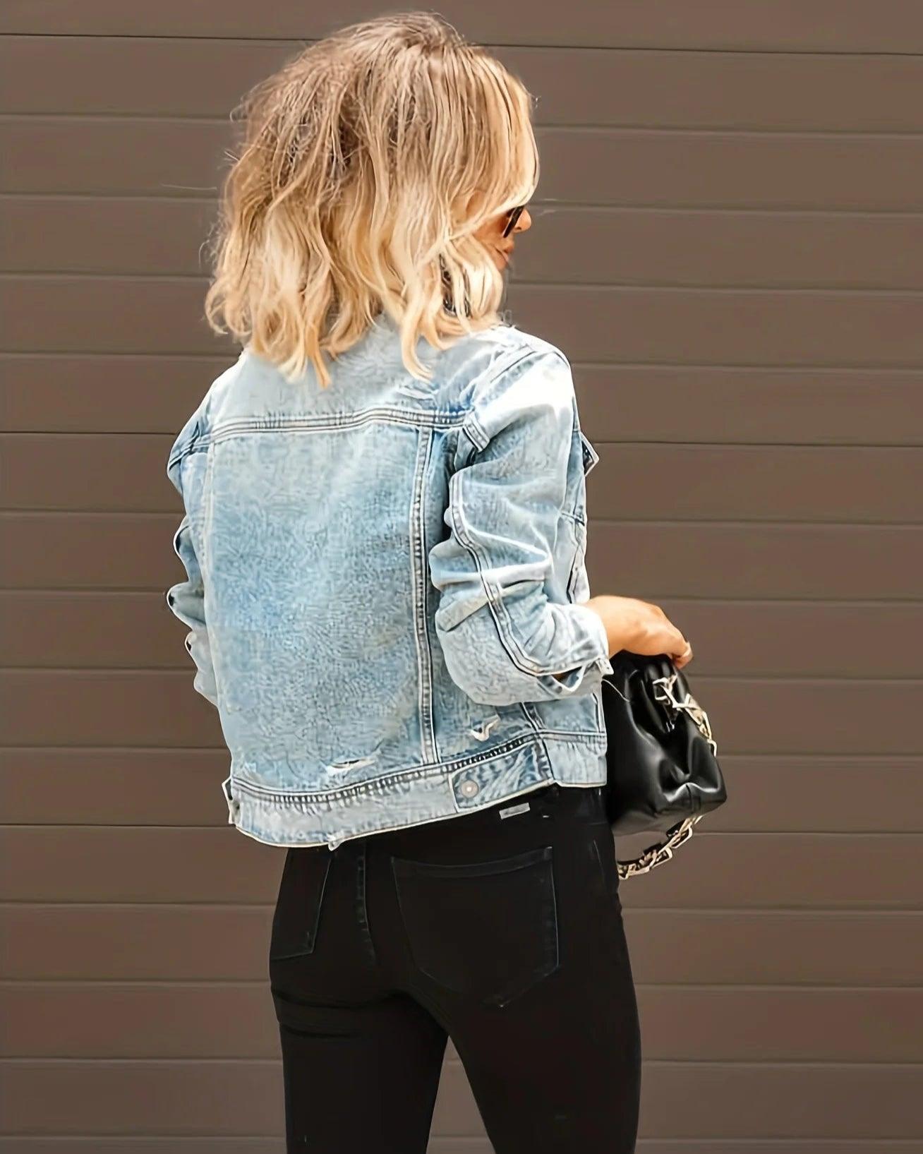 Veste en Jean Usée Femme