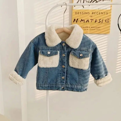 Veste en Jean avec Fourrure Fille