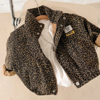 Veste en Jean Léopard Fille