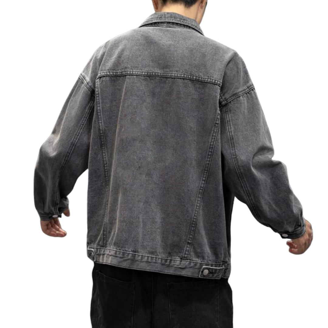 Veste en Jean Grise Homme à Boutons