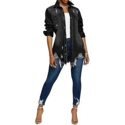 Veste en Jean Noir Destroy Femme