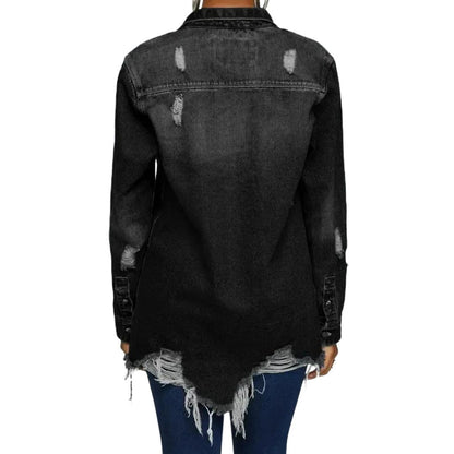 Veste en Jean Noir Destroy Femme