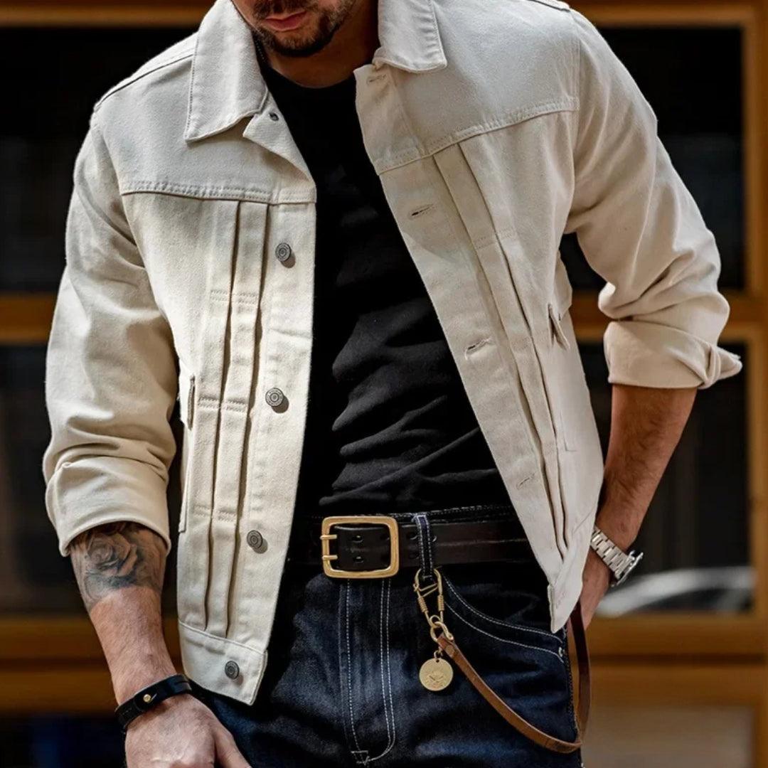 Veste en Jean Écru Homme