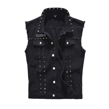 Veste en Jean Sans Manche Homme Rock