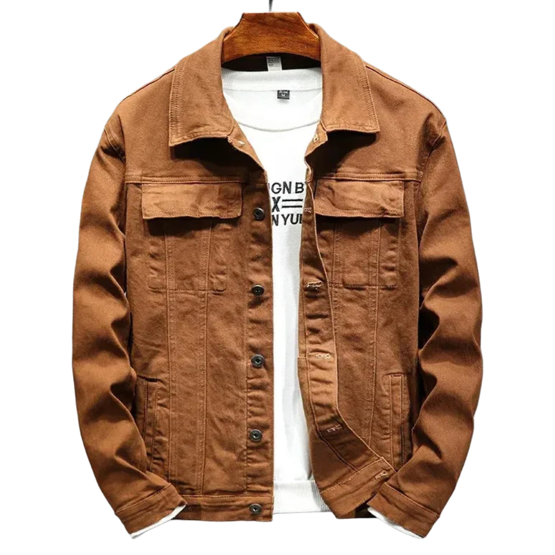 Veste en Jean Marron Caramel Homme