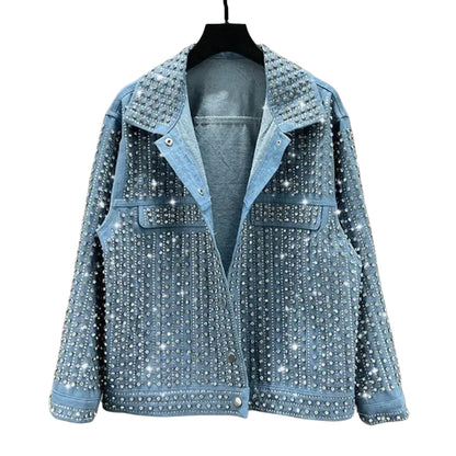 Veste en Jean Strass Scintillante Femme