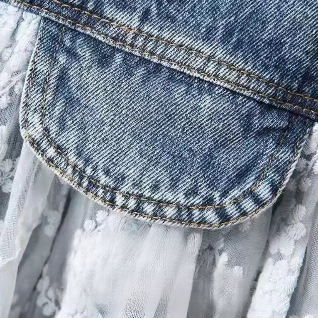 Veste en Jean Fille avec Dentelle