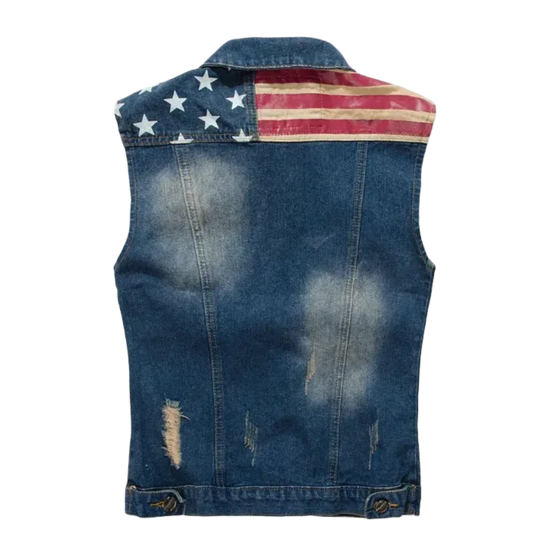 Veste en Jean Sans Manches USA Homme