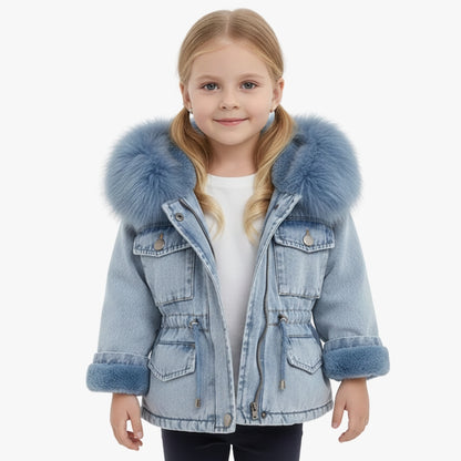 veste-en-jean-a-capuche-fille-bleu