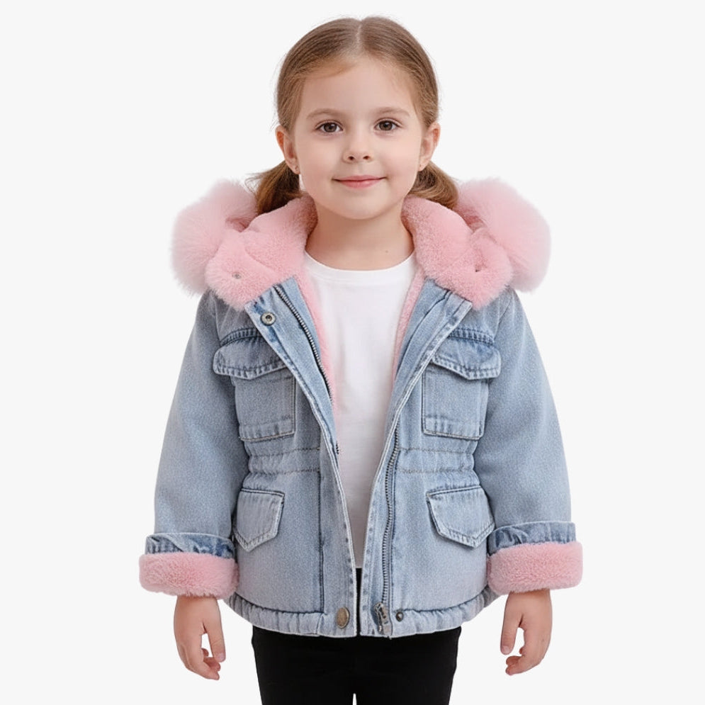 veste-en-jean-a-capuche-fille-rose