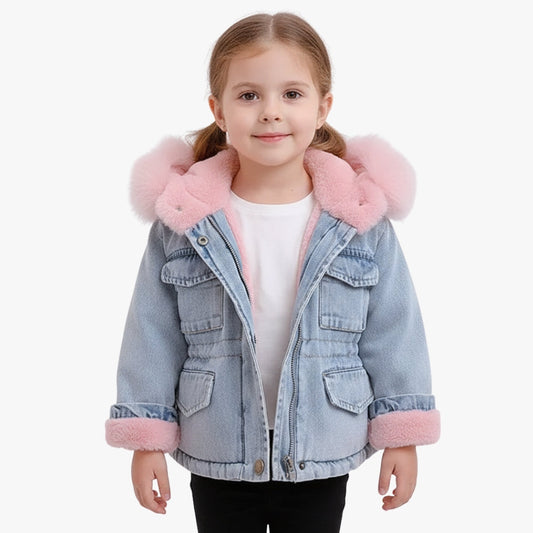 veste-en-jean-a-capuche-fille-rose