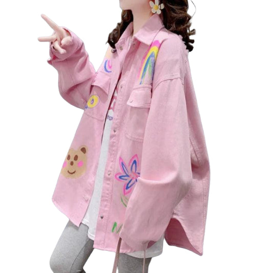 veste-en-jean-ample-rose-avec-dessins-femme
