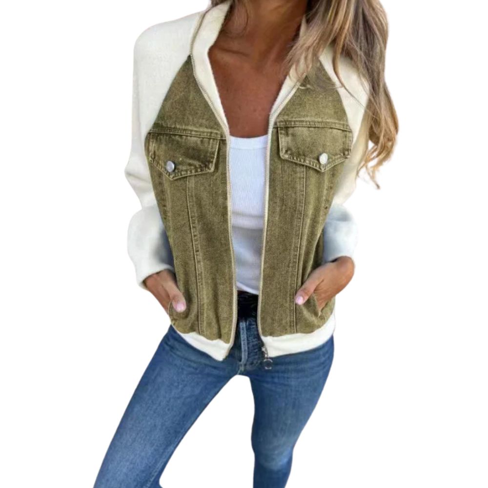 veste-en-jean-bimatiere-gilet-femme-kaki