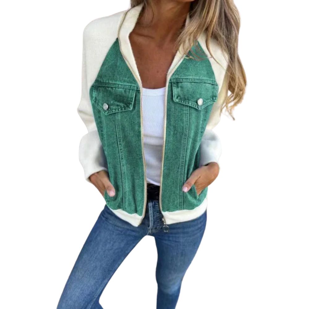 veste-en-jean-bimatiere-gilet-femme-vert