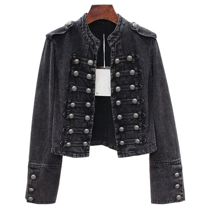 veste-en-jean-col-officier-femme-noir