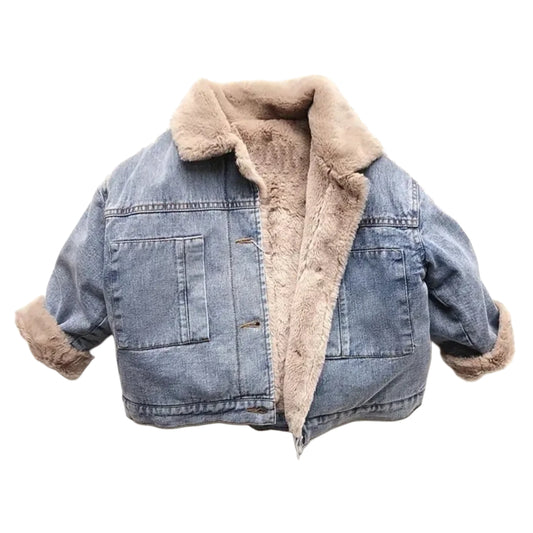 veste-en-jean-enfant-garcon-col-en-laine