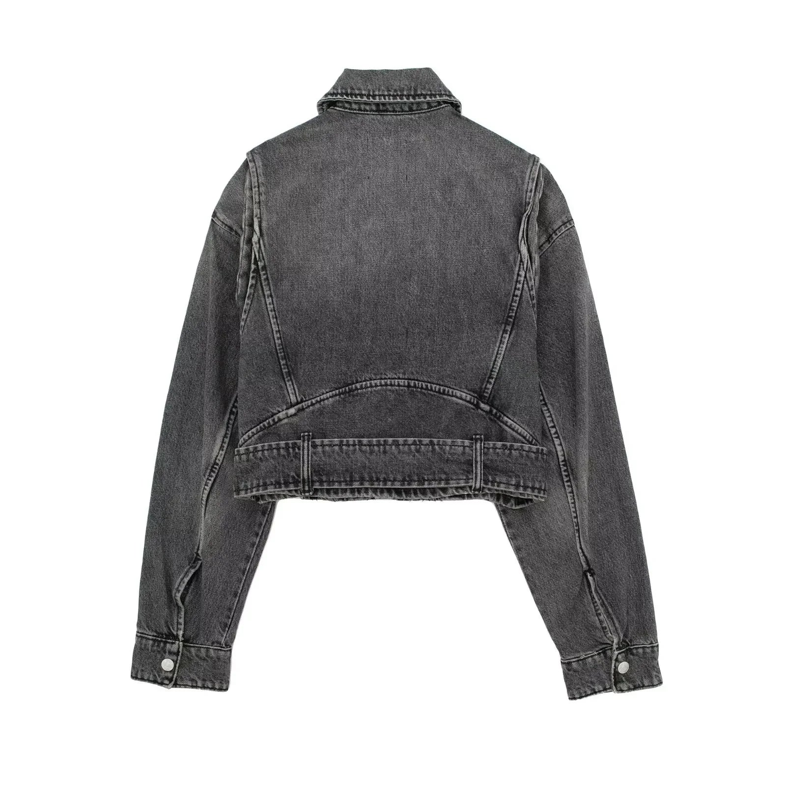 veste-en-jean-femme-col-motard-gris-foncé-dos