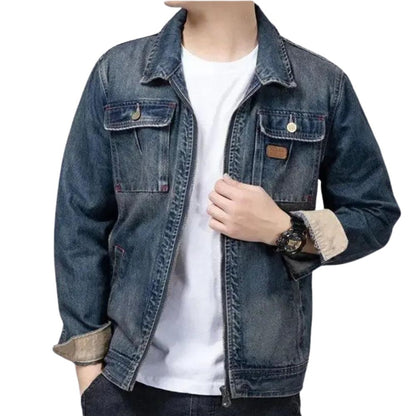 veste-en-jean-fermeture-eclair-homme-bleu-foncé