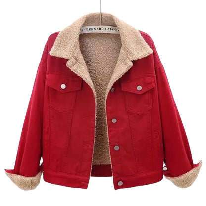 veste-en-jean-fourrure-femme-rouge