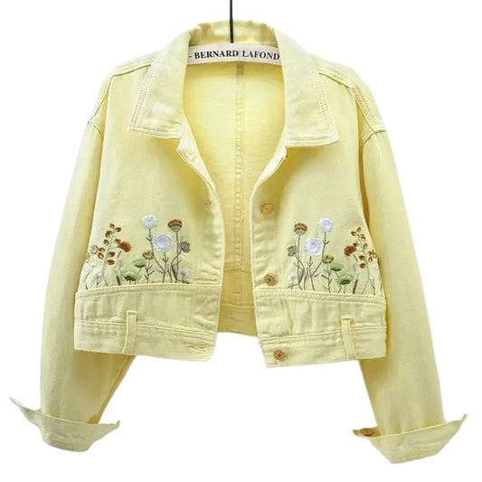 veste-en-jean-jaune-fleurie-femme